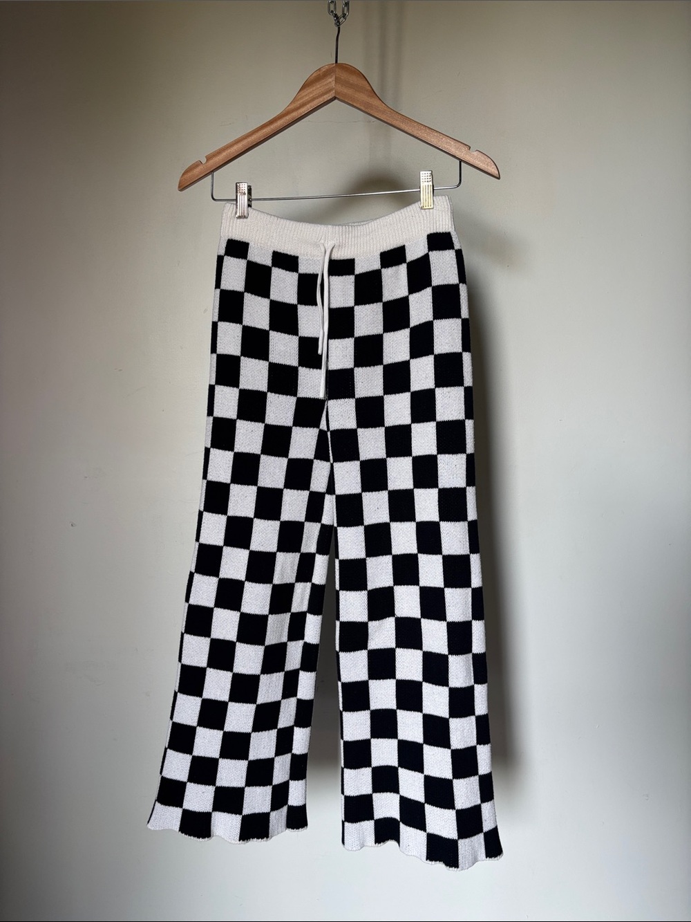 Magical Mamas Daily Check-In Pants Size XXS Black White Checkerboard